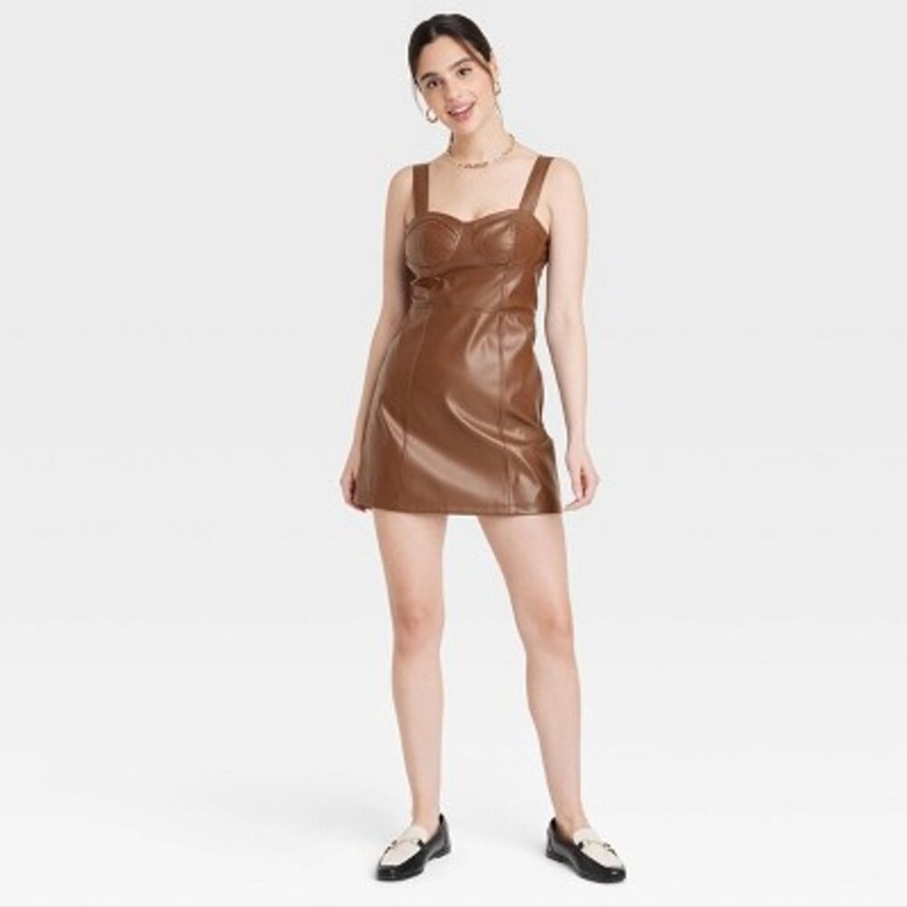 NWOT Women's Faux Leather Bodycon Dress - A New Day